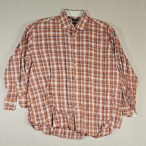 Steven Alan Rust and White Checkered Button-Down Shirt